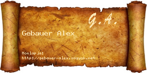 Gebauer Alex névjegykártya